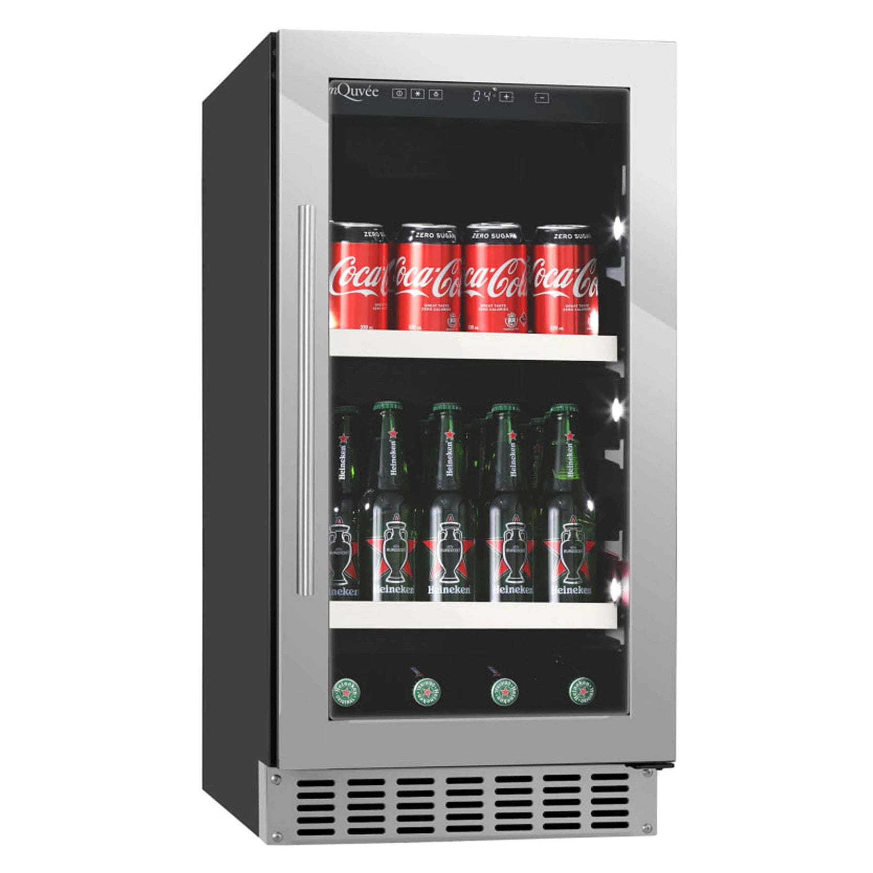 Refrigerador para cerveja mQuvée BeerServer 40 Stainless para até 80 latas de 33 cl.