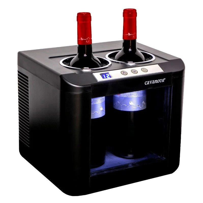 Refrigerador de vinho Cavanova OW002 termoelétrico para garrafas abertas ou fechadas.