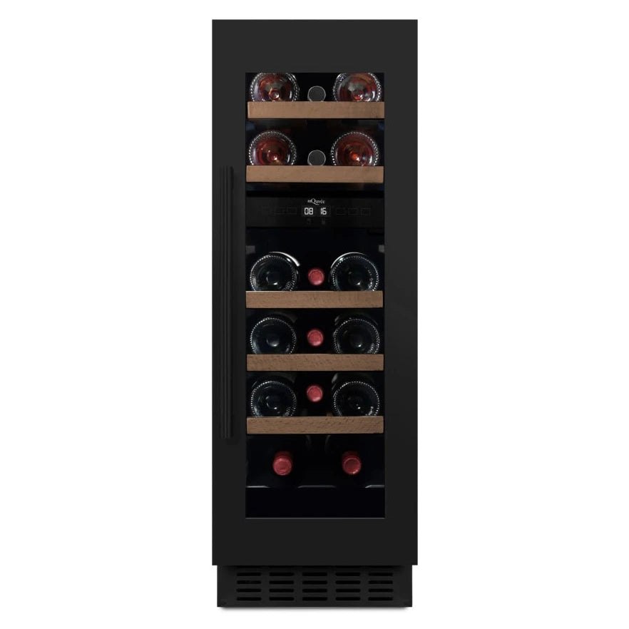 Cave de vinho 16 garrafas mQuvée WineCave 780 30D Anthracite Black encastrável sob bancada.
