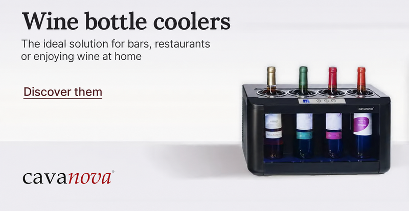 Cavanova wine bottle chiller holding several bottles at serving temperature, ideal for bars, restaurants and home use