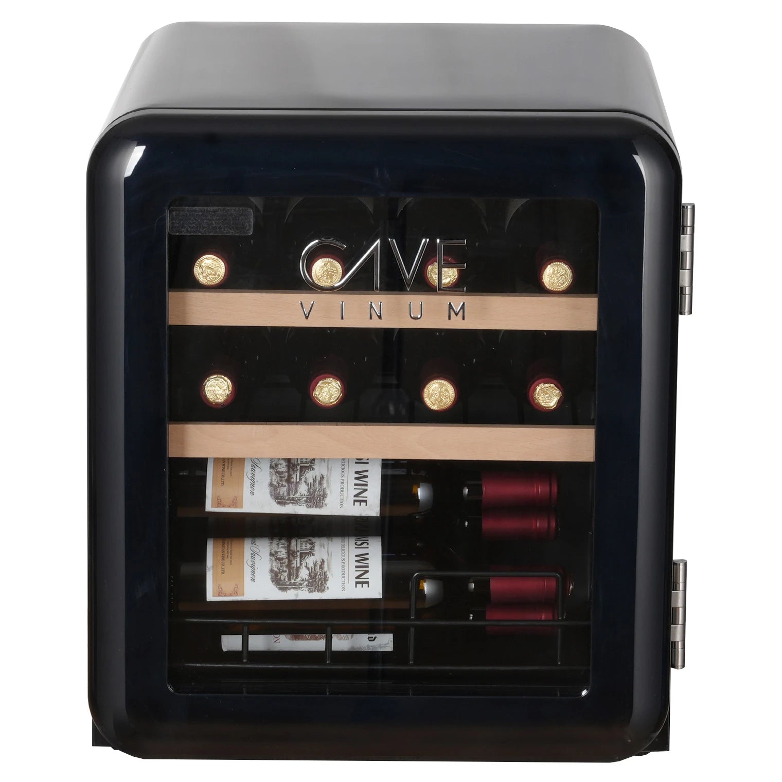 Interior compacto da cave de vinho Cave Vinum CV-15-R com capacidade útil de 48 litros e organização para garrafas.