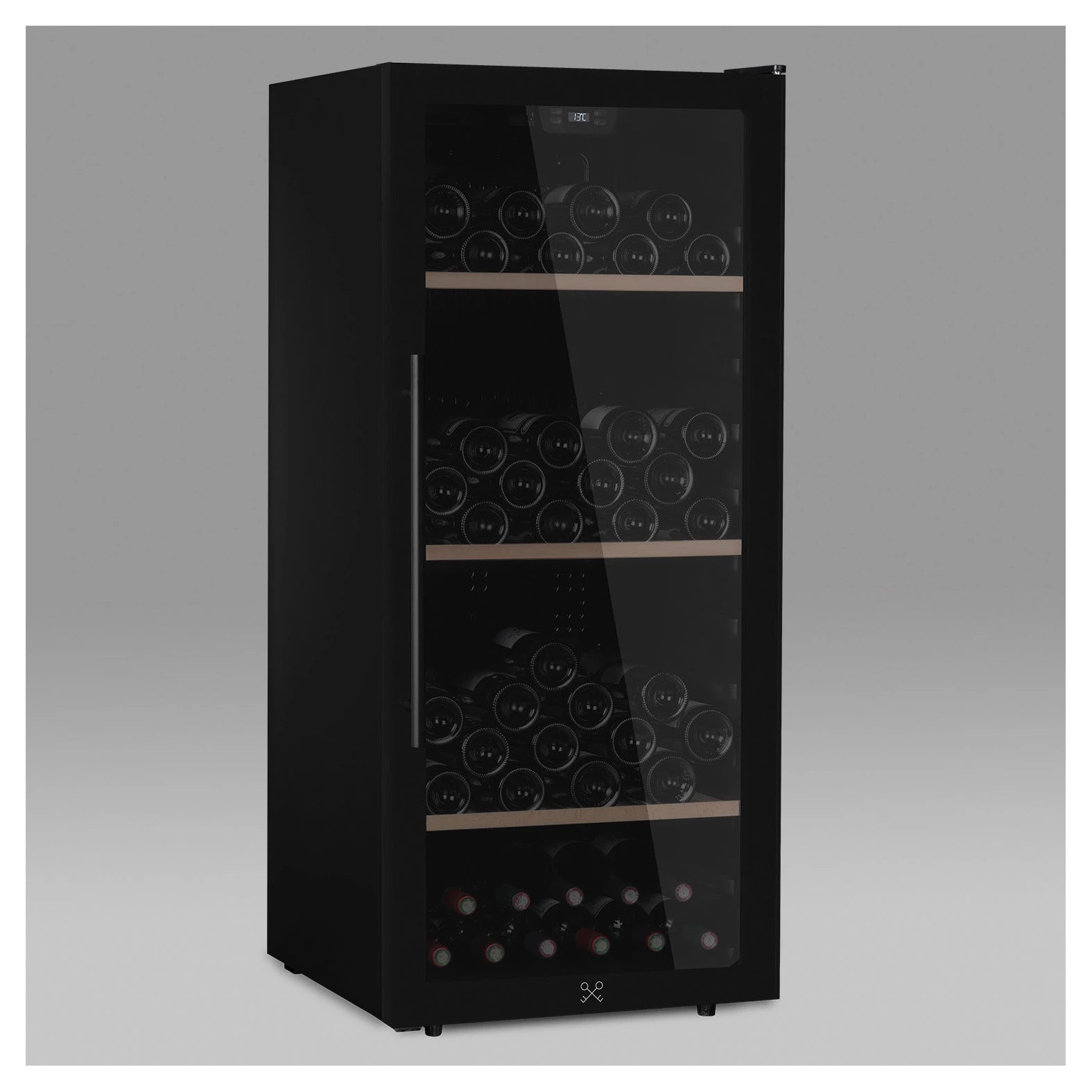 Cave de vinho 122 garrafas Les Petits Champs CAVCB122 Black com porta de vidro fumado anti-UV.