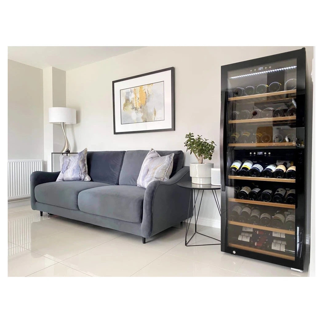 Cave de vinho 126 garrafas mQuvée WineExpert 126 Fullglass Black