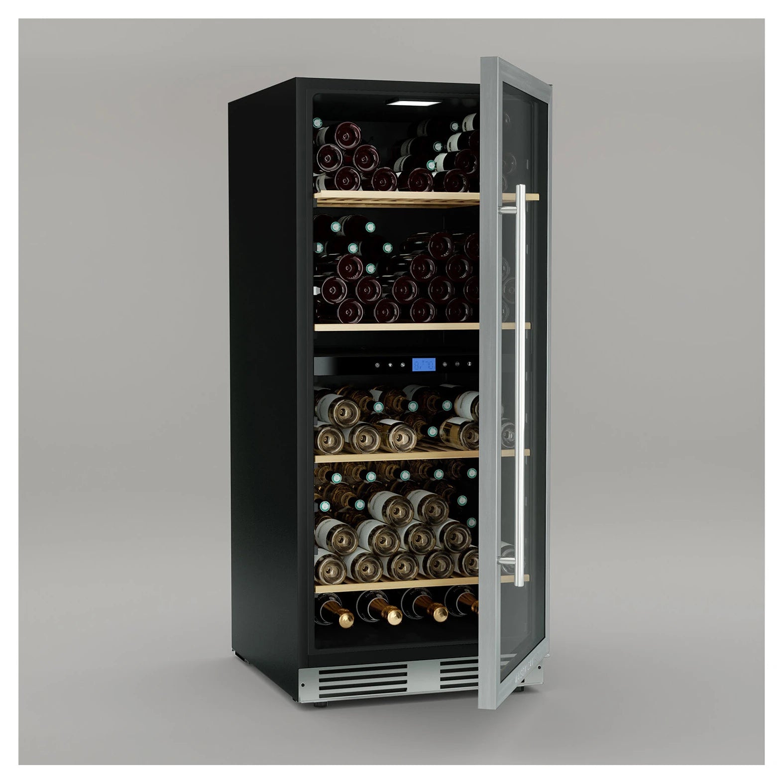 Cave de vinho 149 garrafas Les Petits Champs CAVCED149 com dupla zona e acabamento inox.
