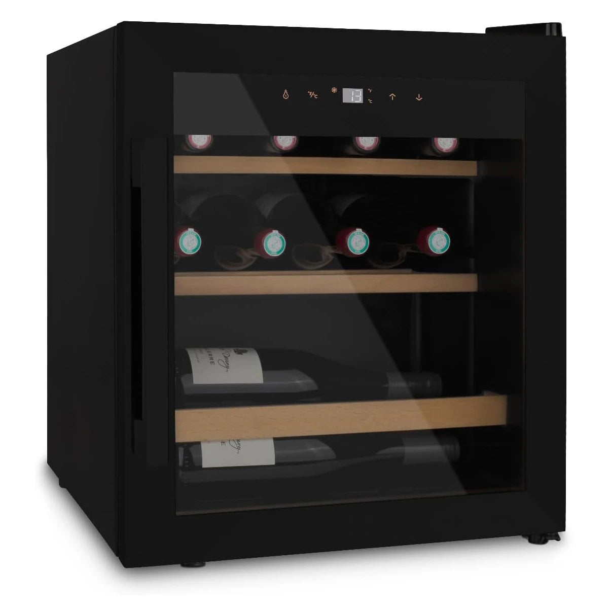 Cave de vinho 15 garrafas Les Petits Champs CAVCB15 preta com vidro anti-UV.