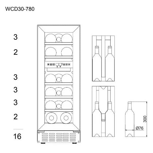 Cave de vinho mQuvée WineCave 780 30D Stainless com porta anti-UV e filtro de carbono.