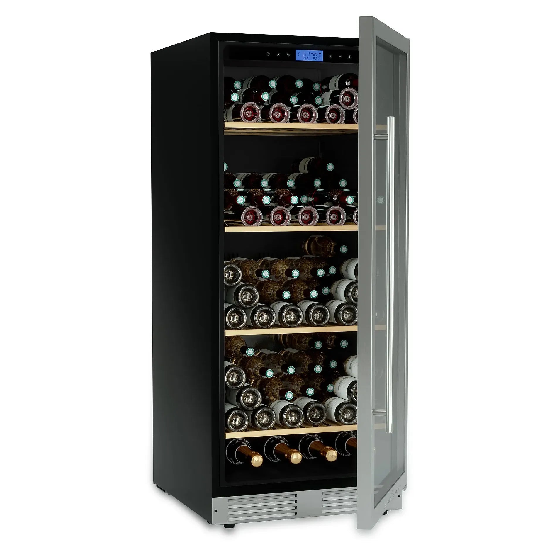 Cave de vinho 160 garrafas Les Petits Champs CAVCE160 encastrável em coluna com porta inox.