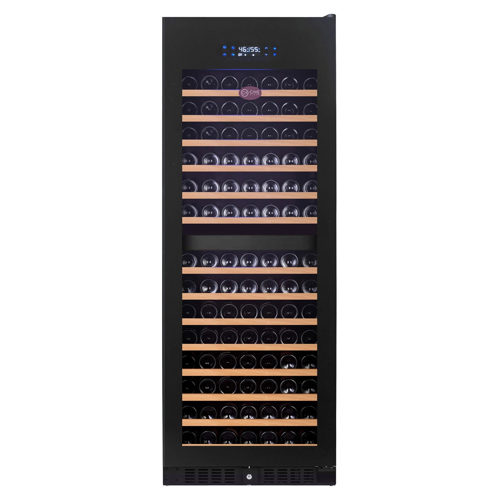 Cave de vinho 166 garrafas Cave Vinum CV-166-BL-2T PREMIUM dupla zona preta encastrável com compressor Inverter.