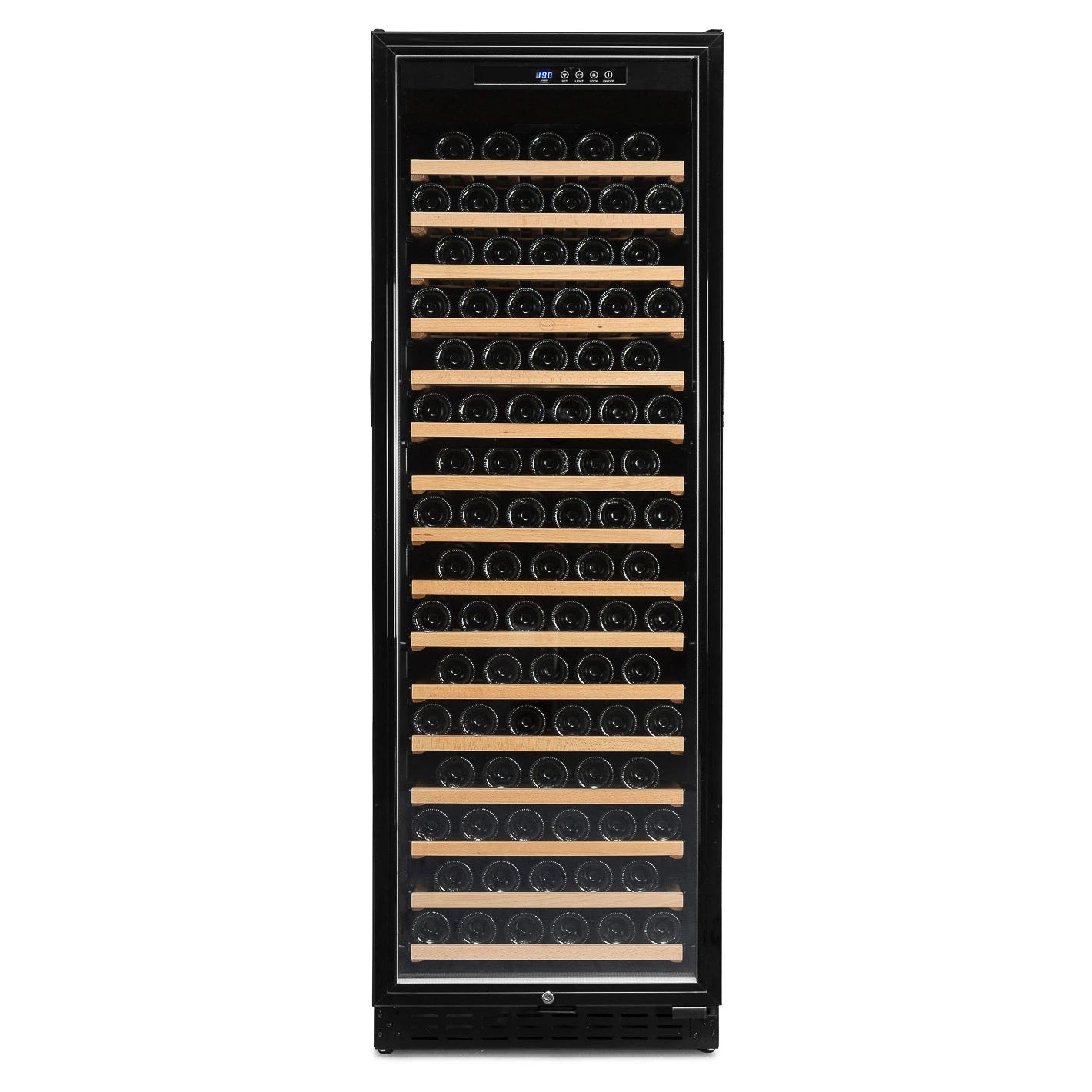 Cave de vinho 168 garrafas Vinobox V168 GC 1T Black com porta preta de vidro anti-UV.