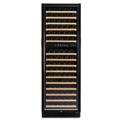 Cave de vinho 168 garrafas Vinobox V168 GC 2T Black com dupla zona e acabamento preto.