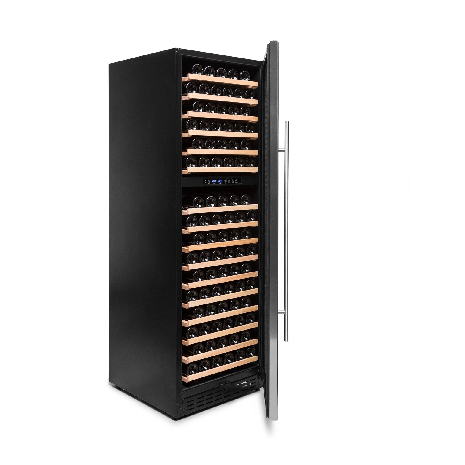 Cave de vinho Vinobox V168 GC 2T Inox com compressor inverter, No Frost e frio ventilado.