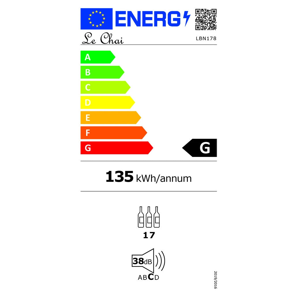 Cave de vinho dupla zona integrável 17 garrafas Le Chai LBN178 Black