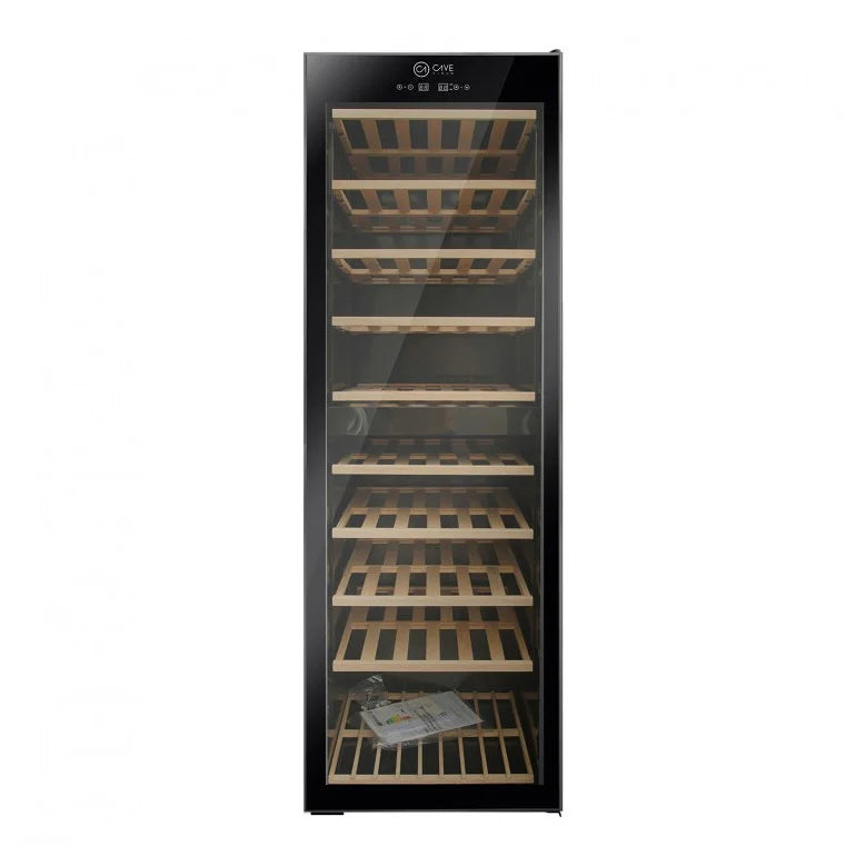 Cave de vinho Cave Vinum CV-180-N-2T com compressor, iluminação interior e controlo digital de temperatura.