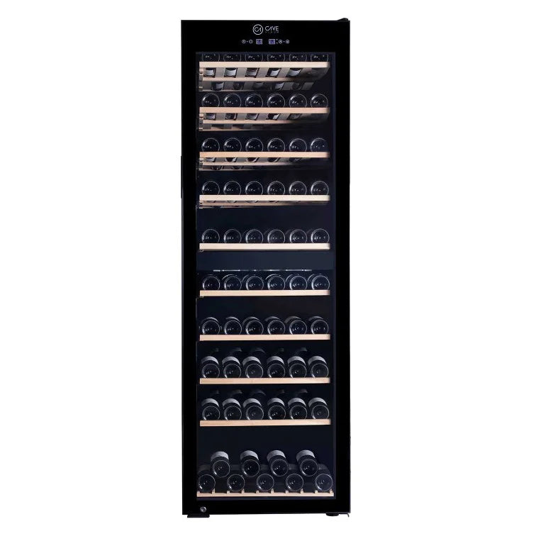 Cave de vinho 180 garrafas Cave Vinum CV-180-N-2T dupla zona preta com porta de vidro fumado e grande capacidade.