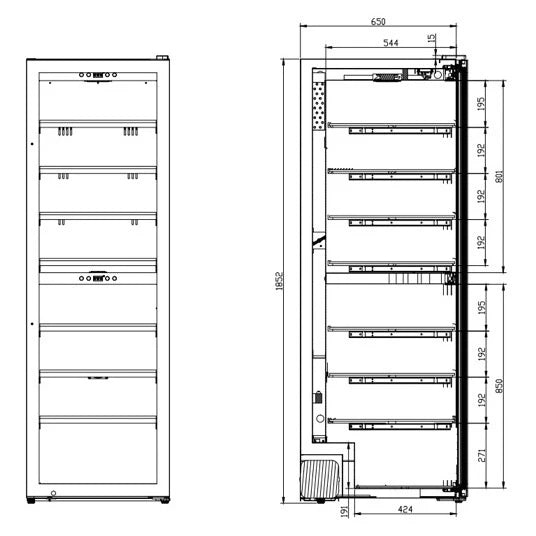 Cave de vinho 180 garrafas mQuvée WineExpert 180 Fullglass Black