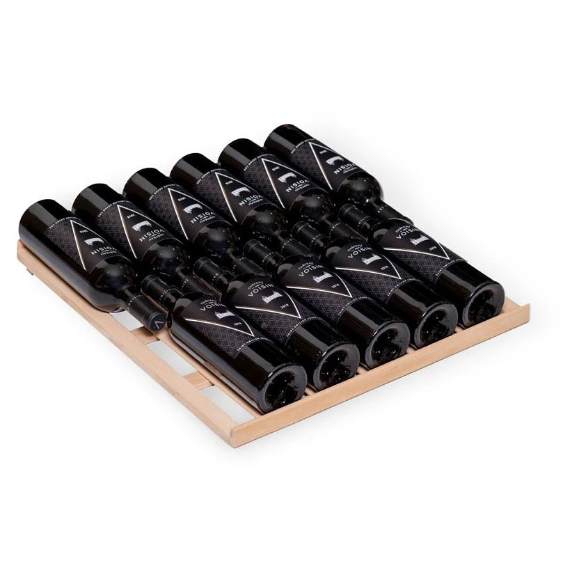 Prateleiras de madeira da cave de vinho Vinobox V190 PRO para garrafas tipo Bordeaux.