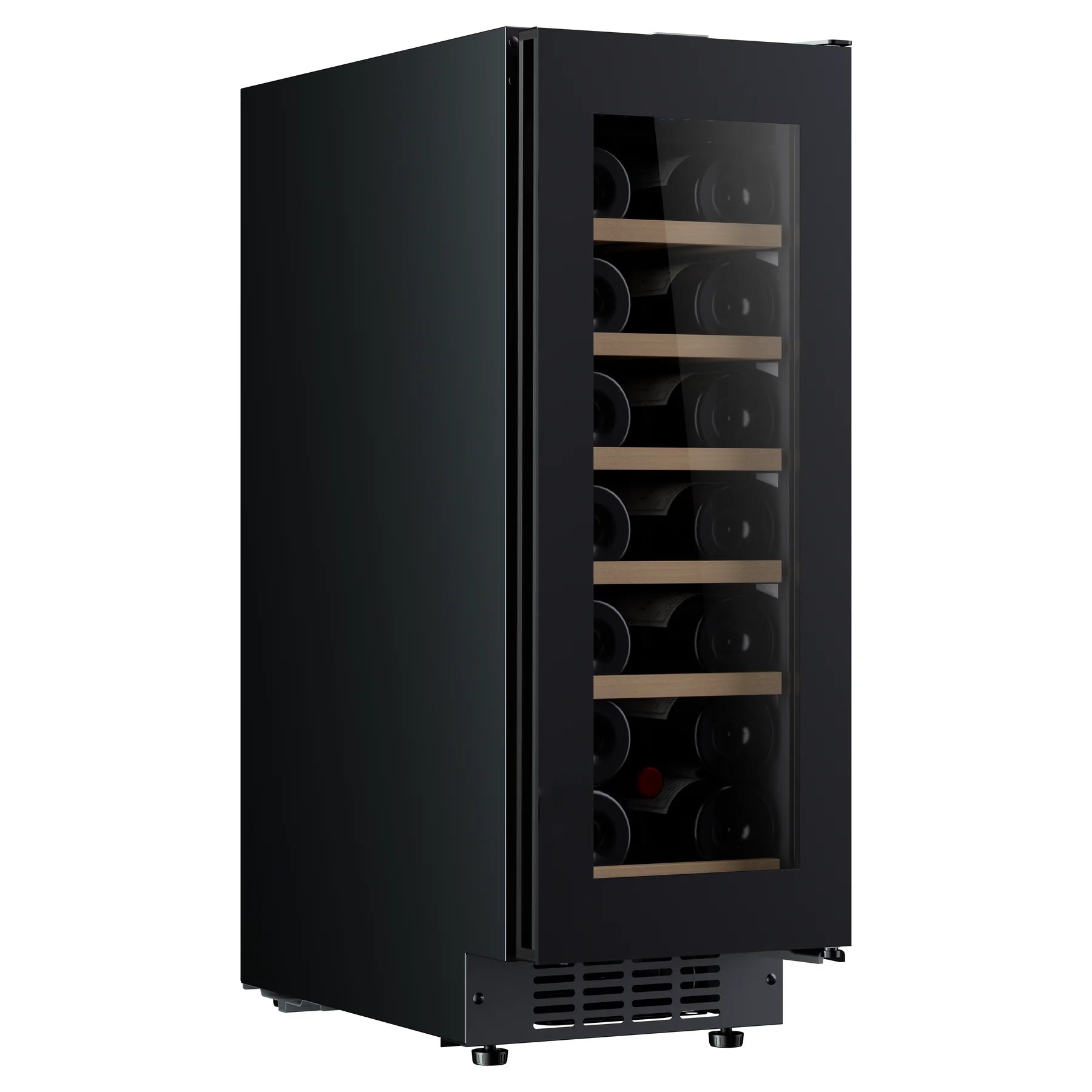 Cave de vinho Caviss CT1SP20H82N30 vista lateral, com apenas 29,5 cm de largura