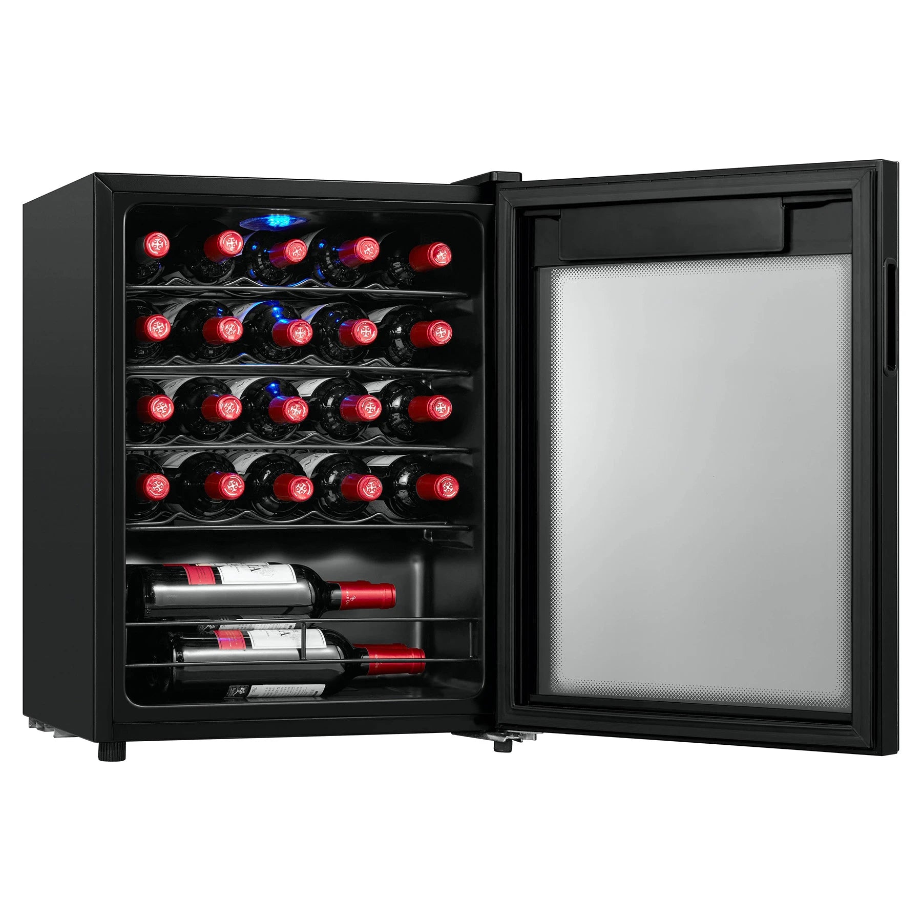 Cave de vinho Caviss S124MME4 com compressor, controlo digital e temperatura de 4 a 18 ºC.