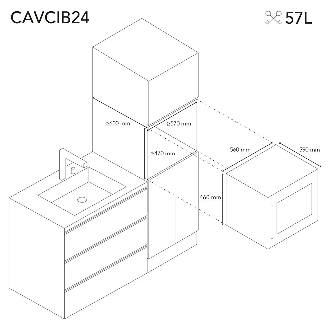 Cave de vinho 24 garrafas Les Petits Champs CAVCIB24