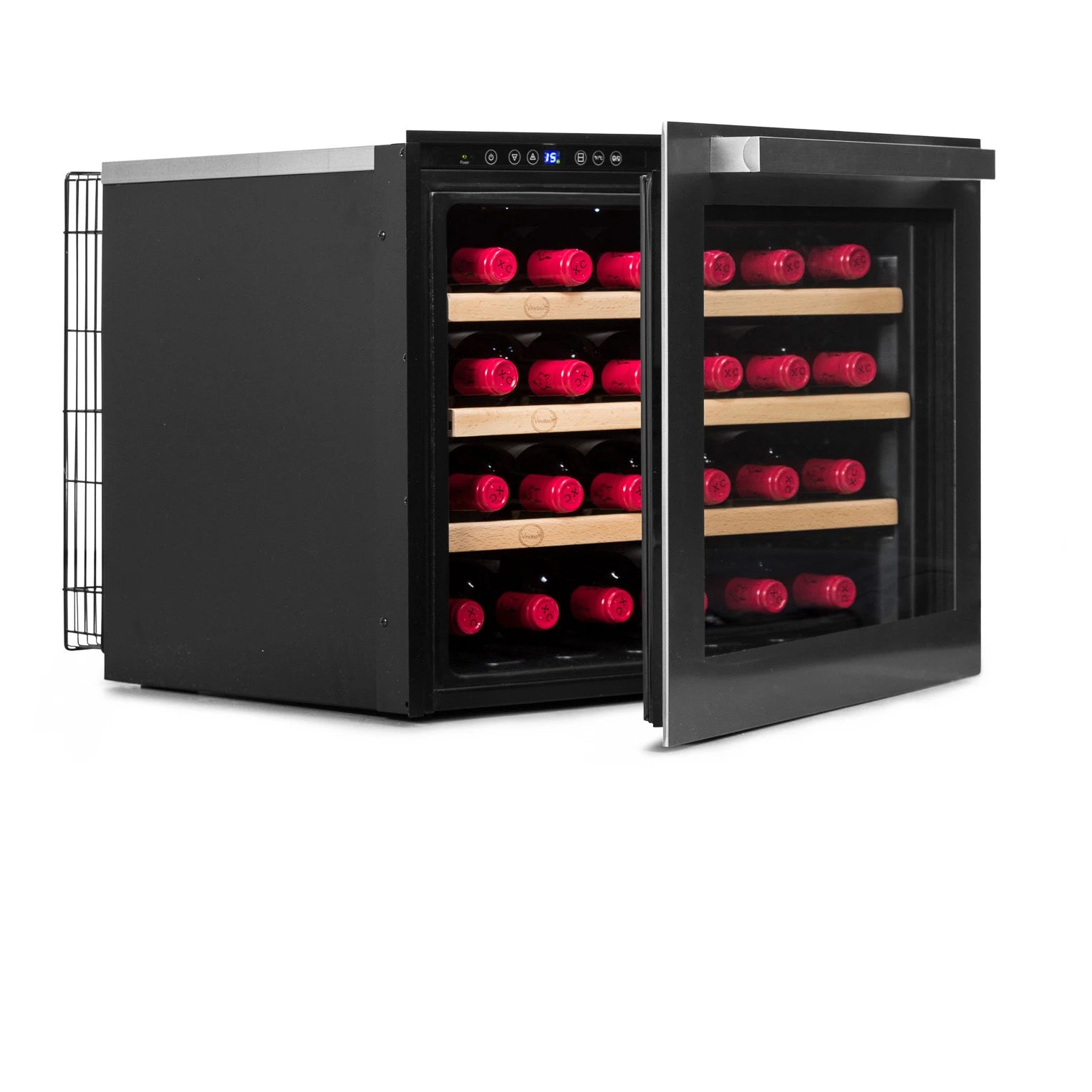Cave de vinho Vinobox V24 Design Inox com compressor antivibração e sistema No-Frost.
