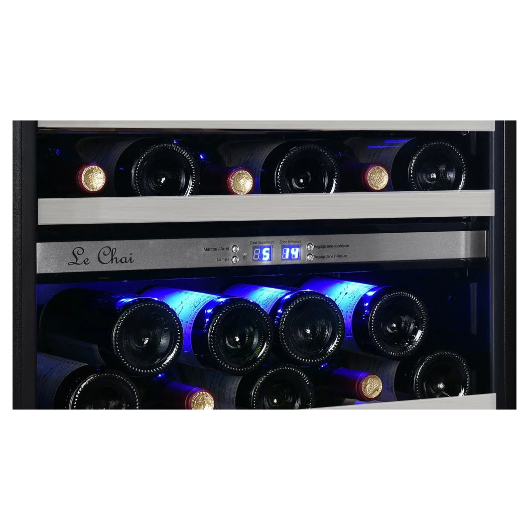 Prateleiras da cave de vinho Le Chai LBN270 Black para conservação de garrafas em dupla zona.