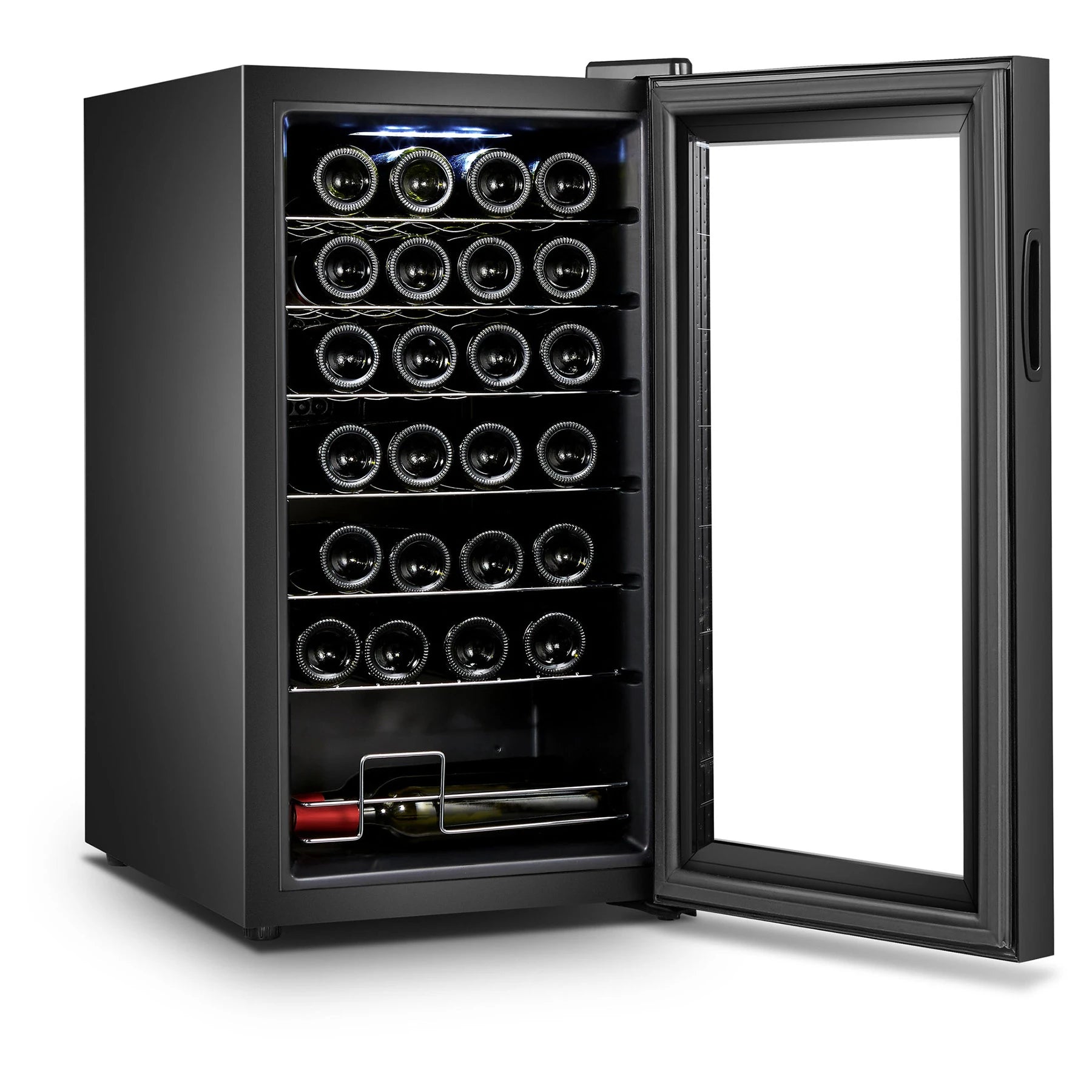 Cave de vinho Cavanova CV028CNM compacta de livre instalação para conservar até 28 garrafas.