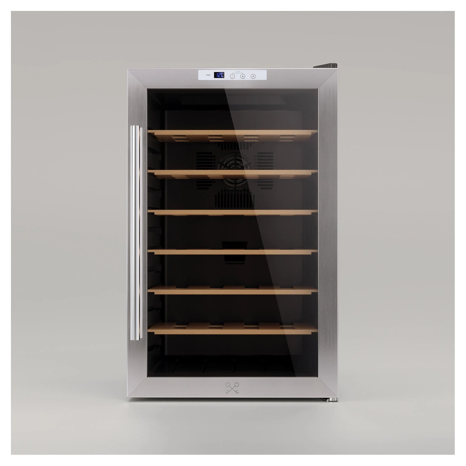 Cave de vinho 28 garrafas Les Petits Champs CAVC28 com porta em inox e vidro anti-UV.