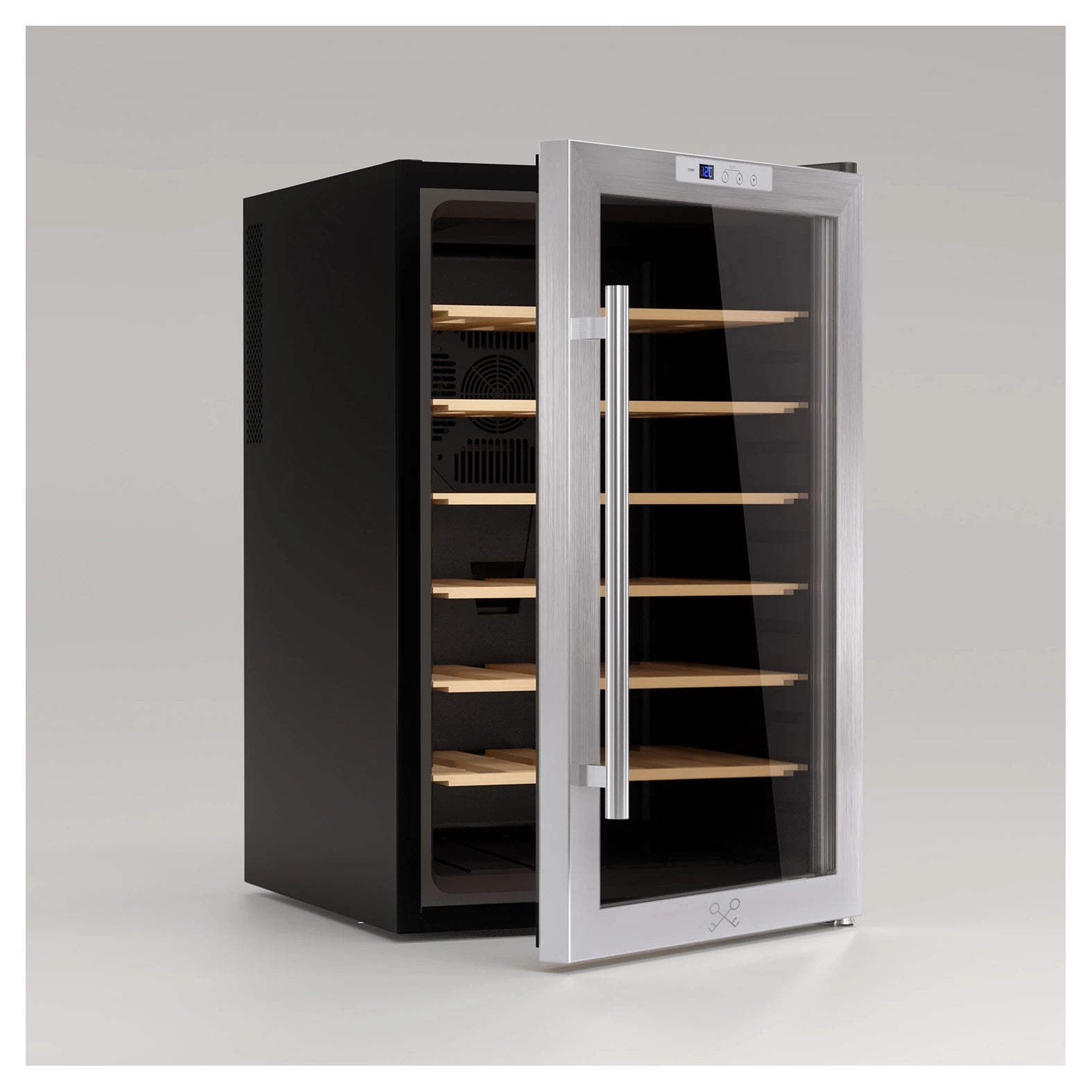 Cave de vinho Les Petits Champs CAVC28 com capacidade para 28 garrafas e tecnologia termoelétrica silenciosa.