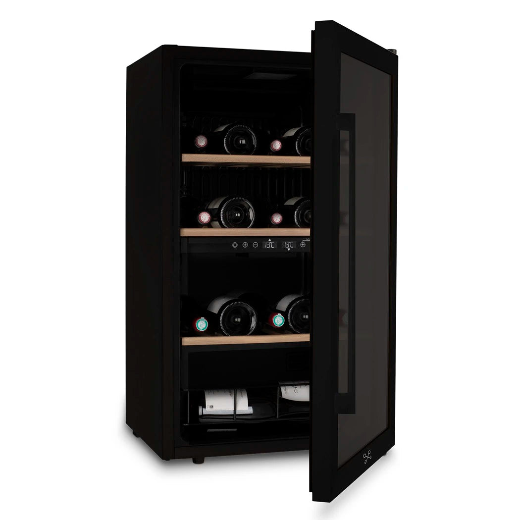 Cave de vinho zona dupla 32 garrafas Les Petits Champs CAVCDB32 com porta de vidro anti-UV.