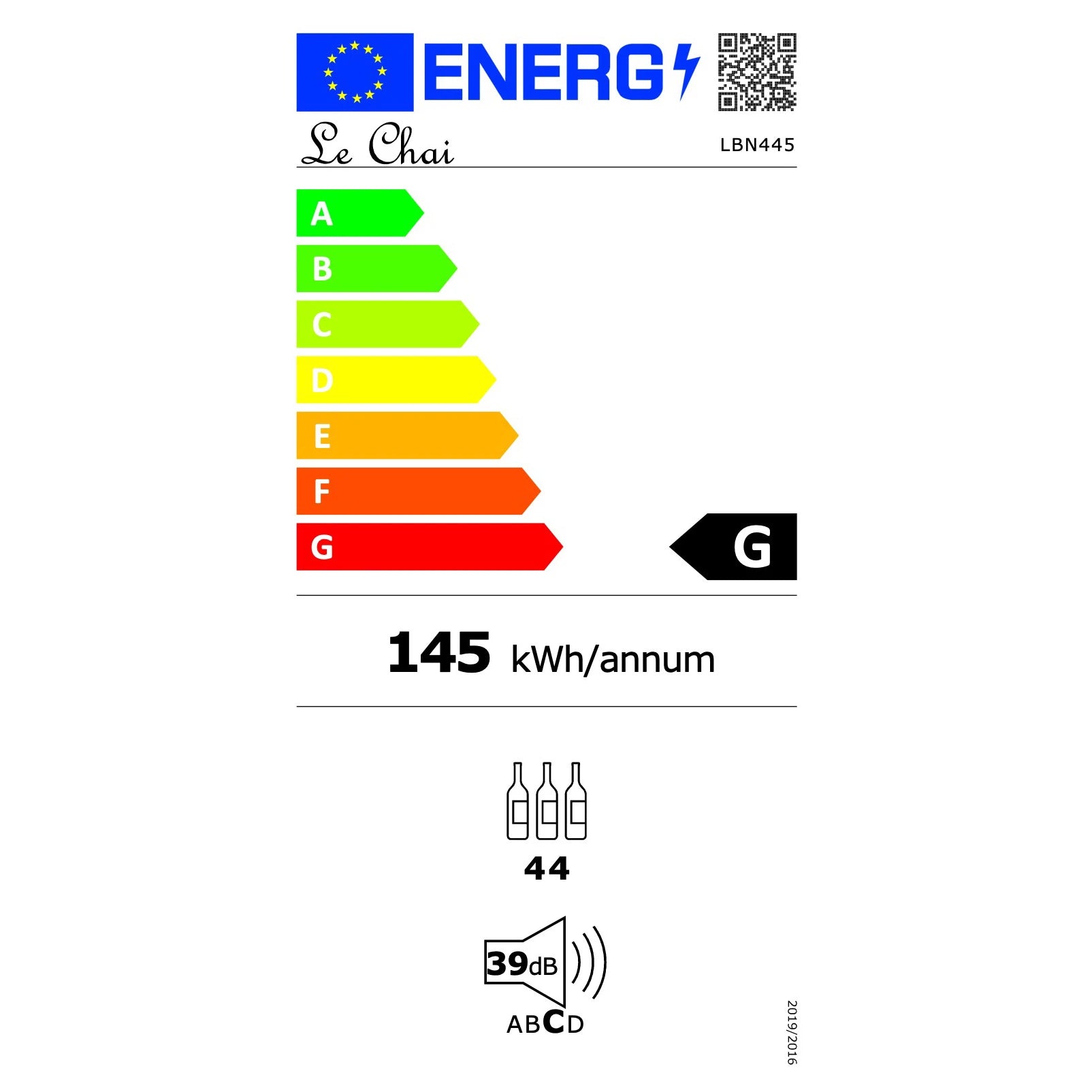 Cave de vinho integrável 44 garrafas Le Chai LBN445 Black