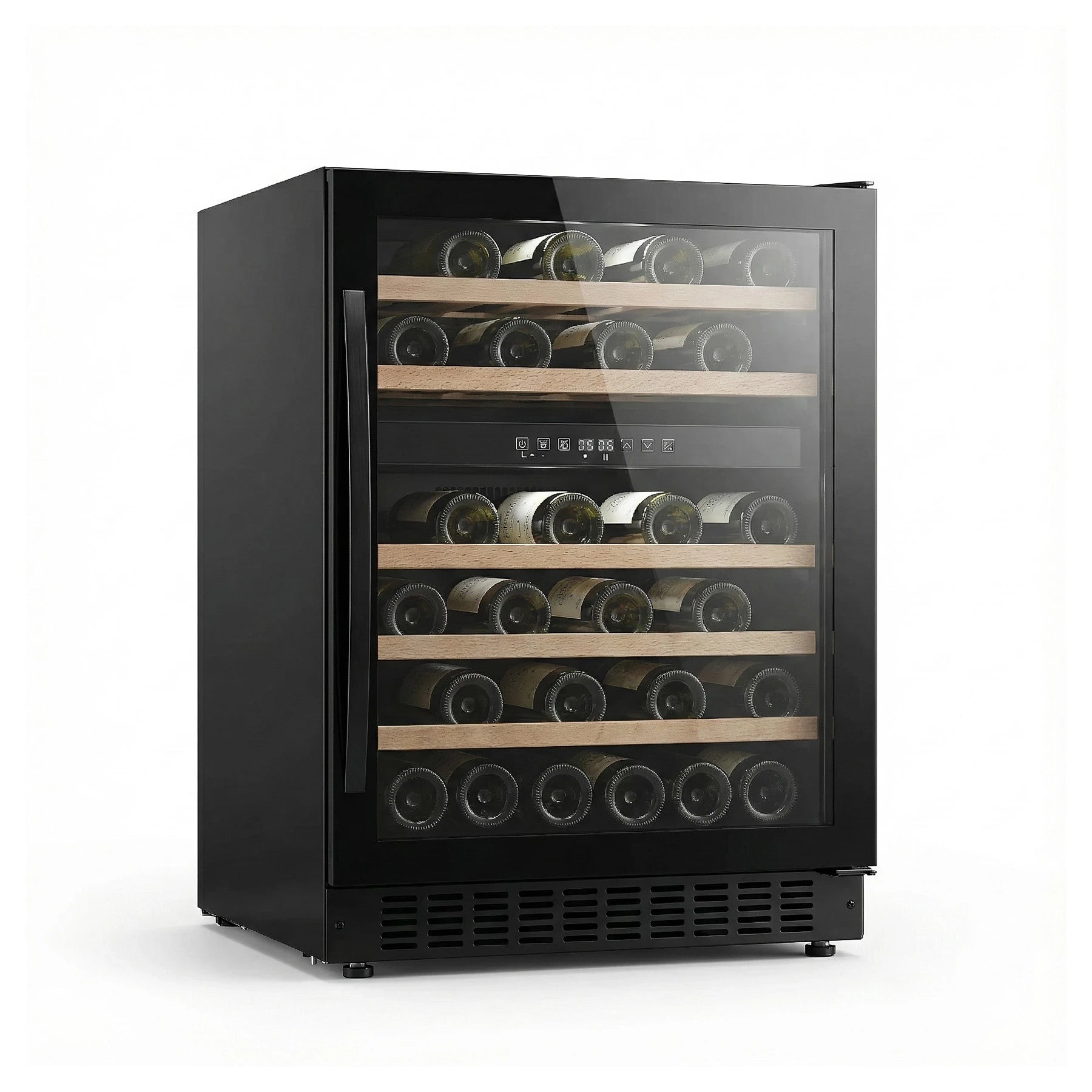 Cave de vinho Caviss CLEN246TBE4 com dupla zona de temperatura de 5 a 20 ºC.