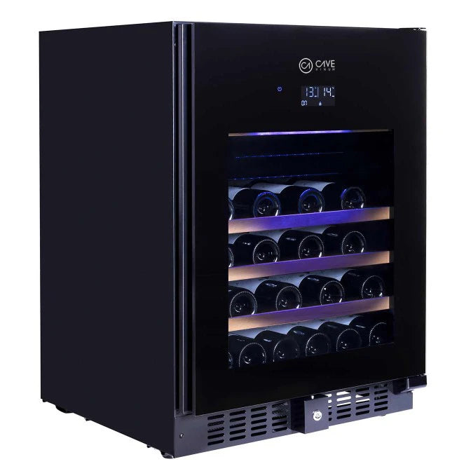 Cave de vinho Cave Vinum CV-46-BL 2T PREMIUM com compressor Inverter, prateleiras telescópicas e porta de vidro.
