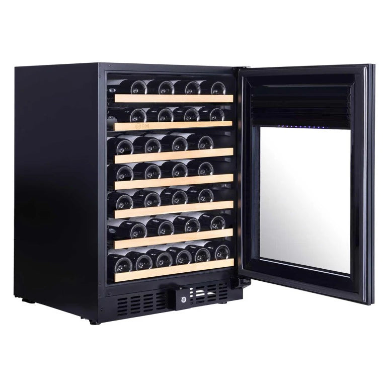 Cave de vinho Cave Vinum CV-46-BL PREMIUM com compressor, sistema antivibração e temperatura regulável de 0 a 20 ºC.