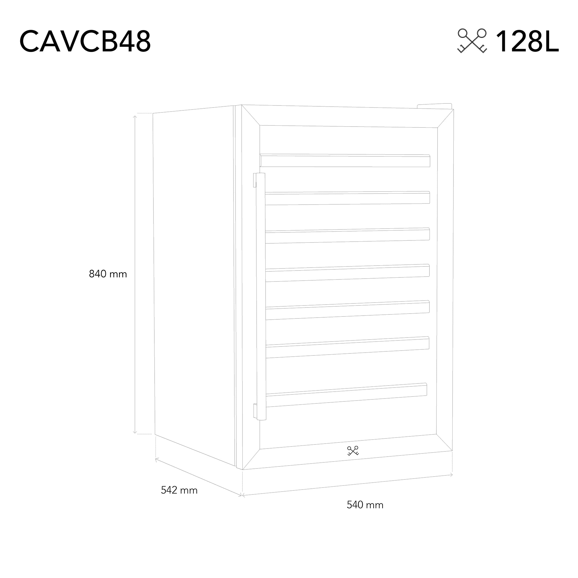 Cave de vinho Les Petits Champs CAVCB48 Black para conservar vinhos tintos e brancos.