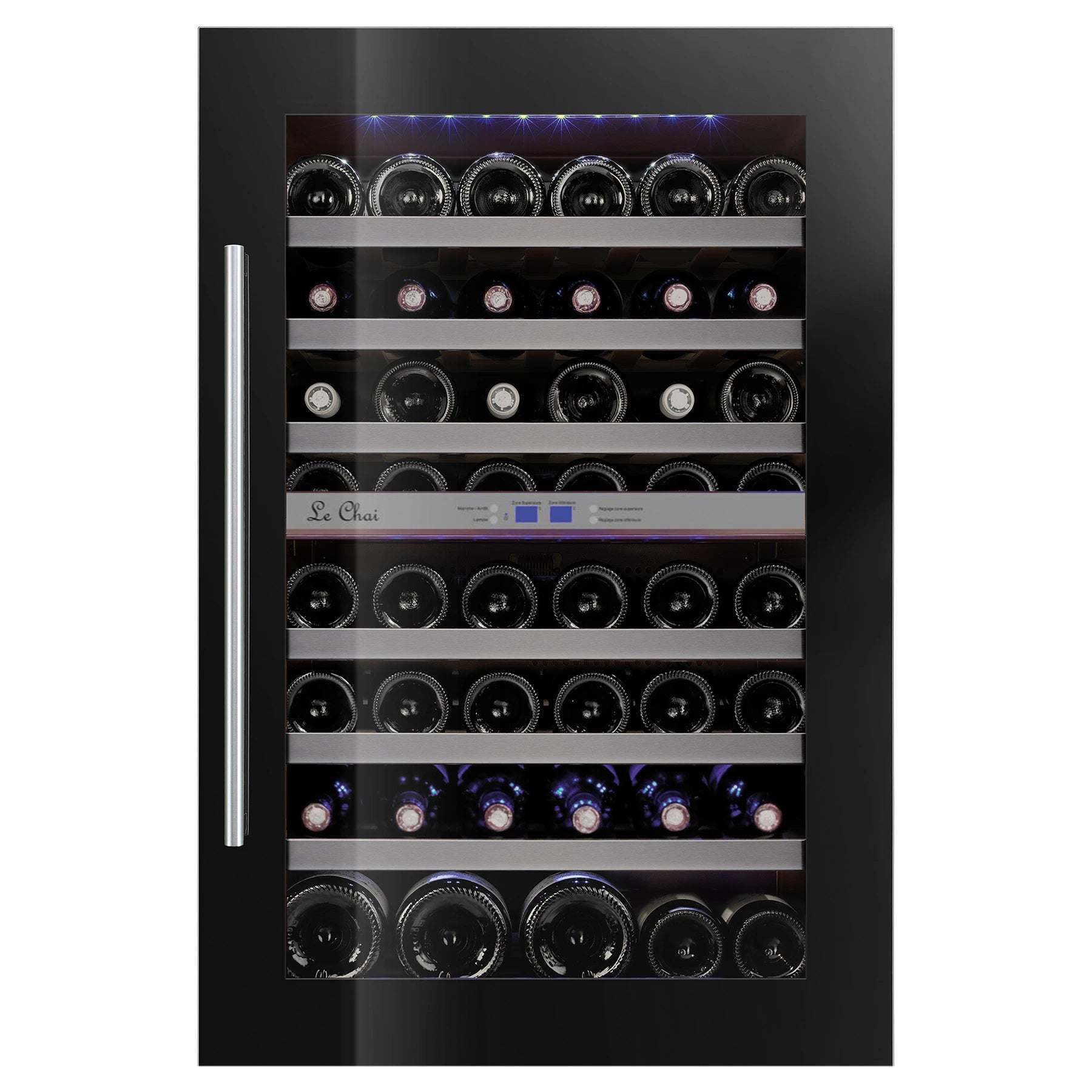 Cave de vinho integrável 50 garrafas Le Chai LBN555 Black com dupla zona e moldura preta.
