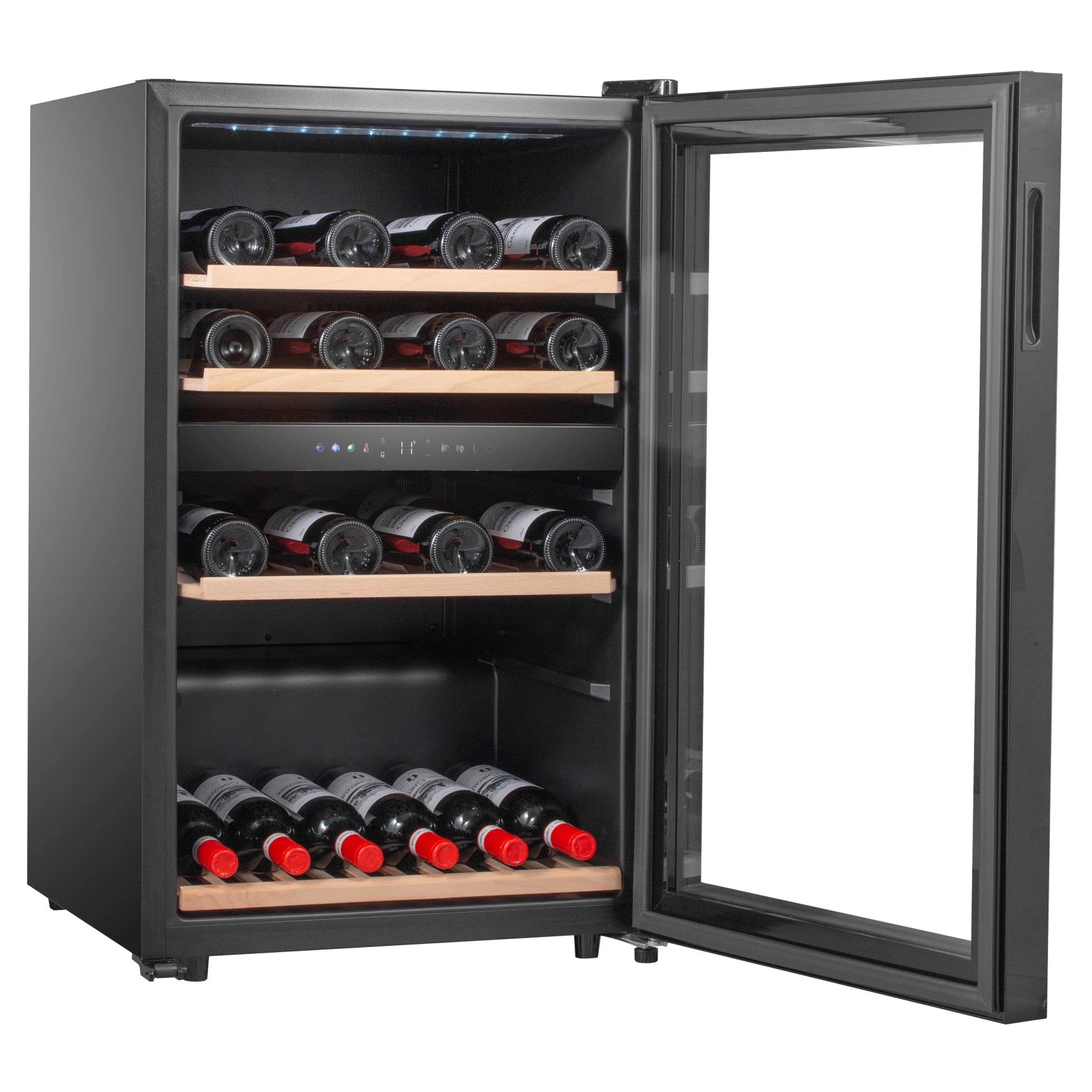 Cave de vinho Caviss C259CBEG com compressor silencioso e porta reversível.