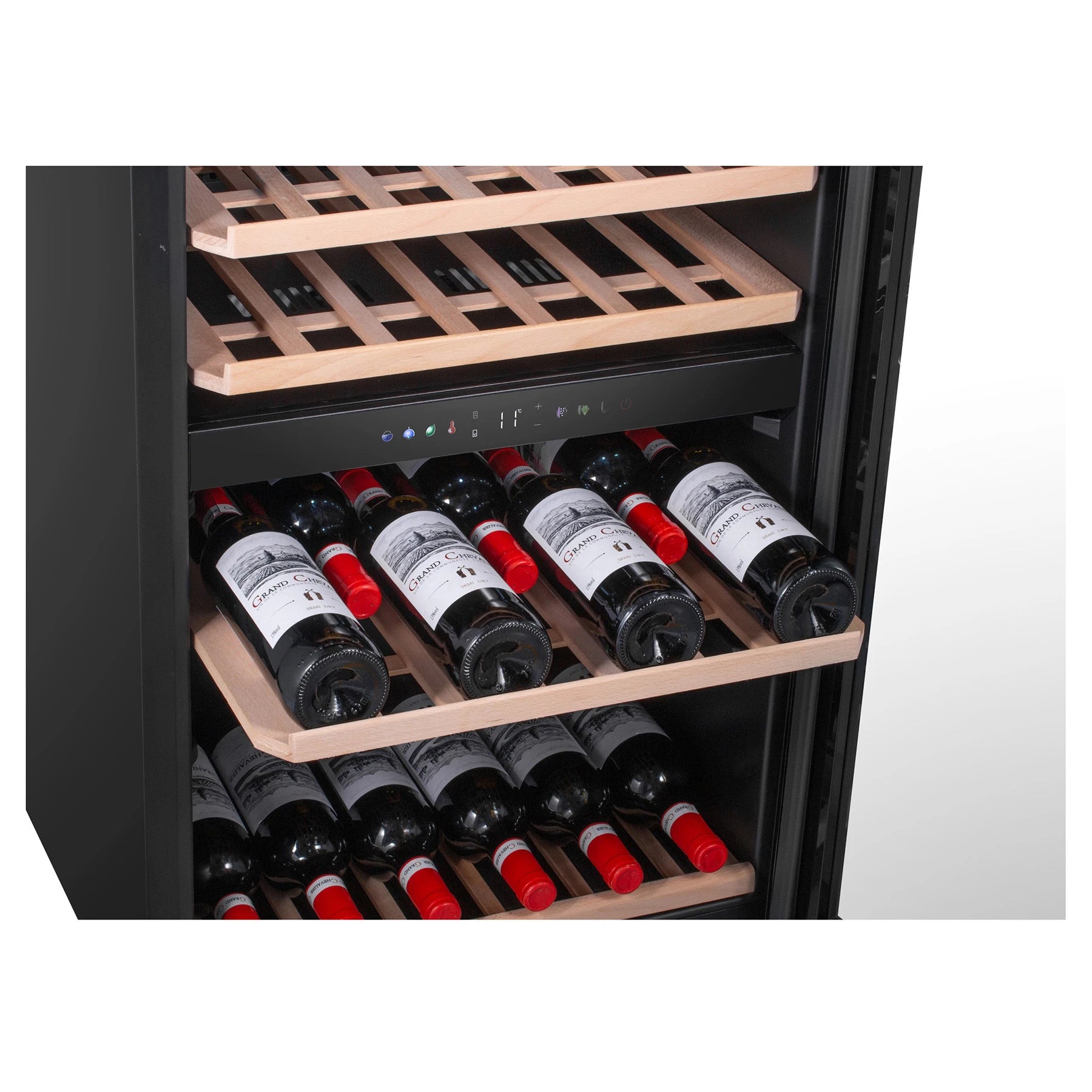 Cave de vinho Caviss C259CBEG com vidro duplo preto tratado anti-UV.