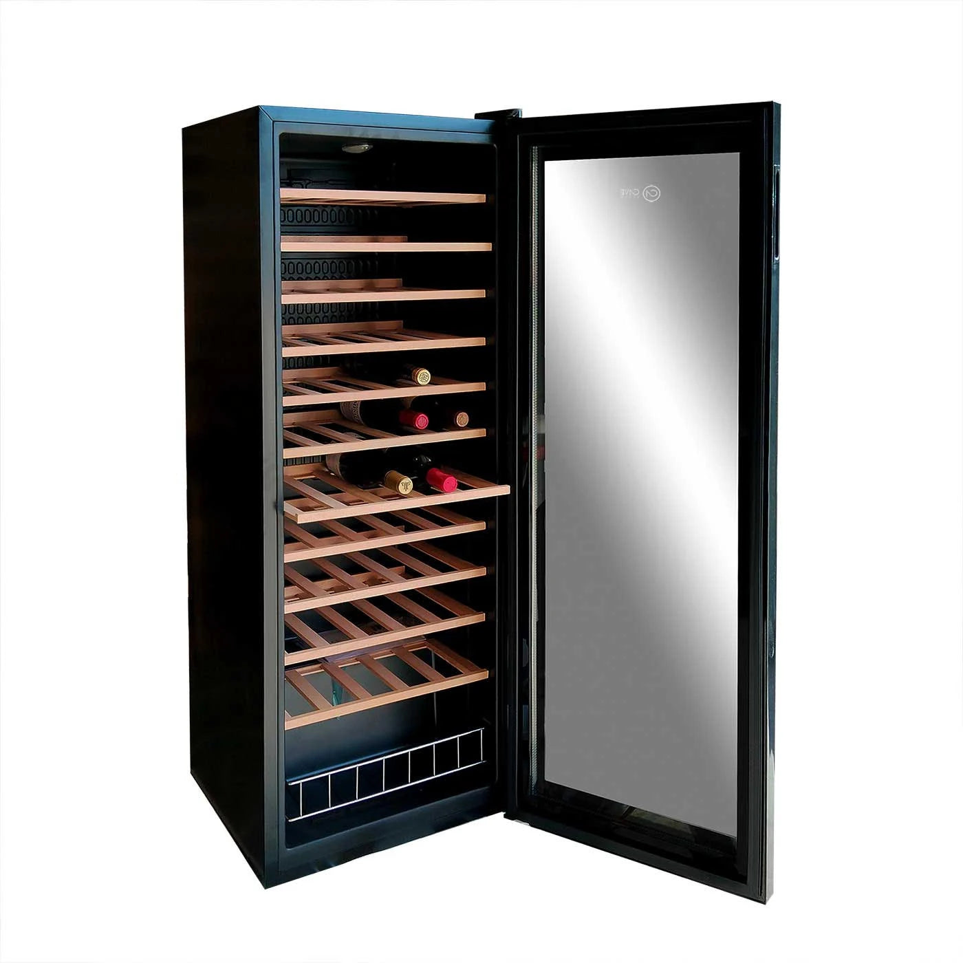 Prateleiras de madeira da Cave Vinum CV-60 WS para organizar garrafas de vinho em posição horizontal.