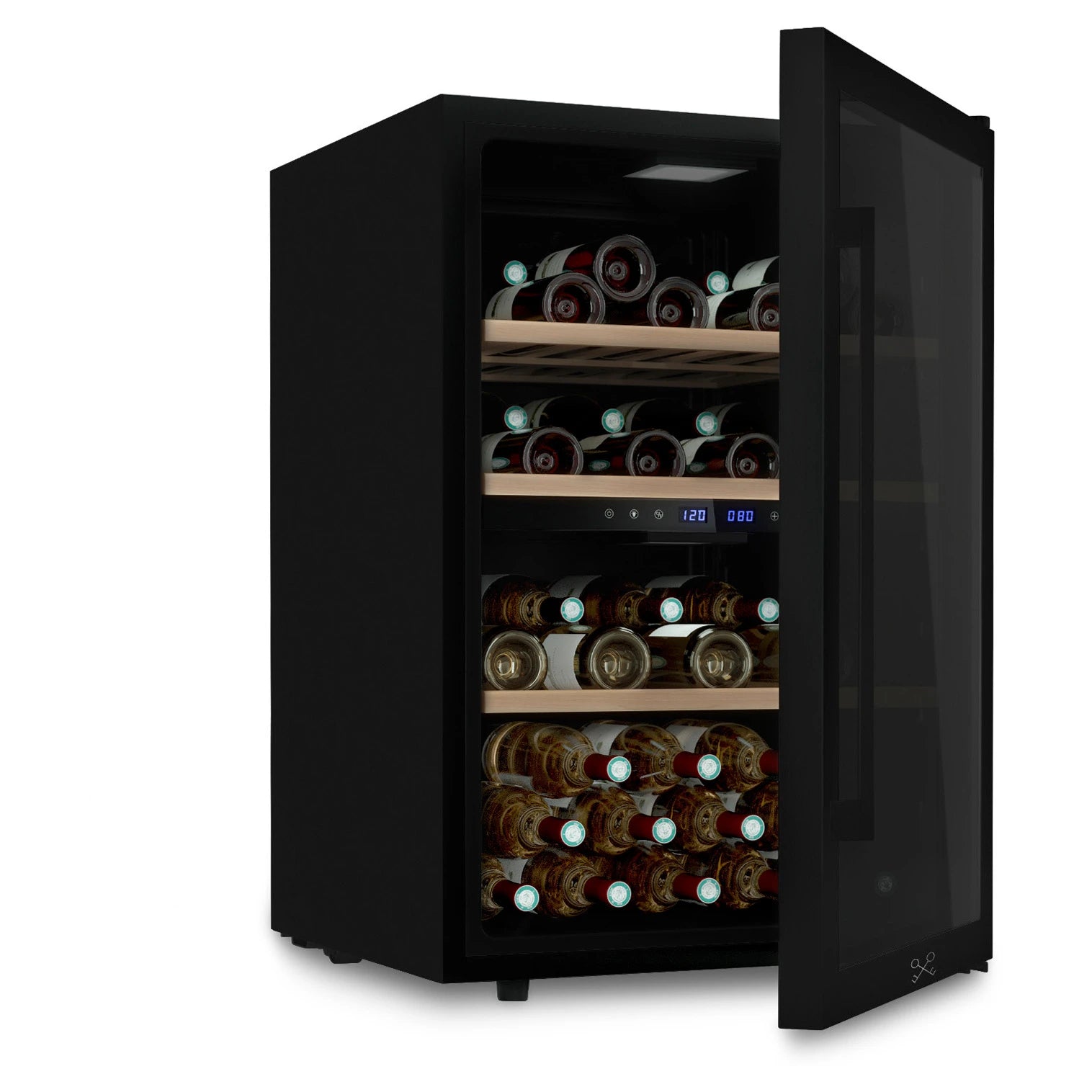 Cave de vinho 62 garrafas Les Petits Champs CAVCDB62 com dupla zona e porta de vidro anti-UV.