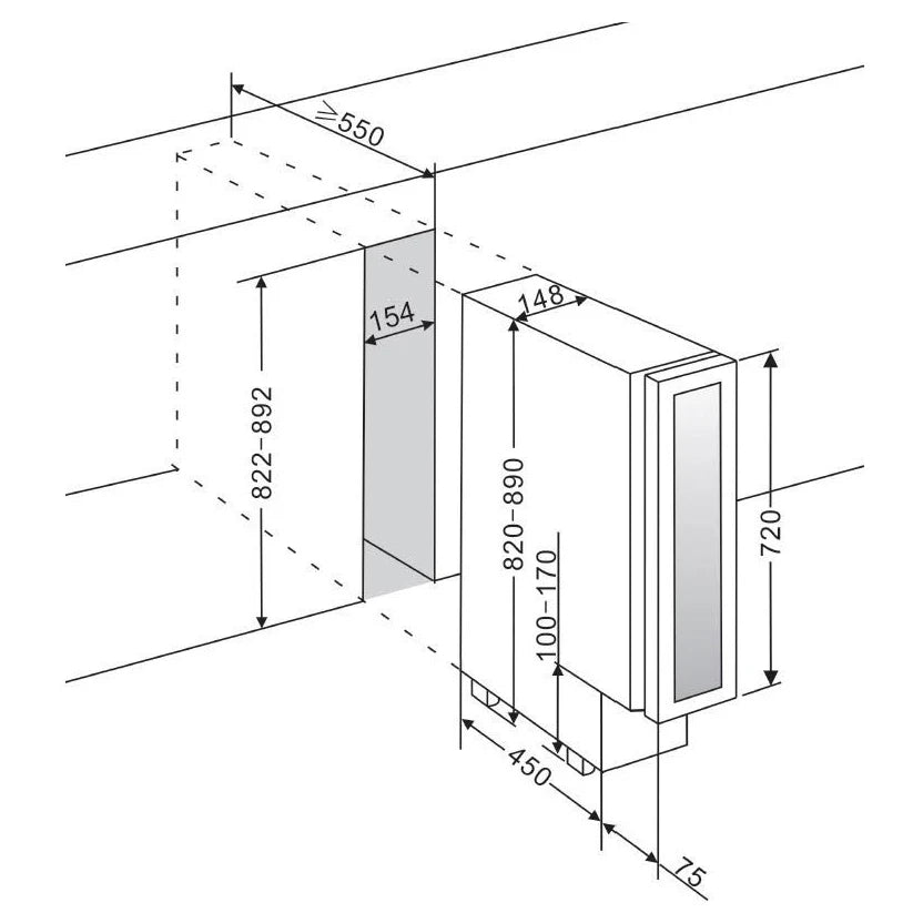 Cave de vinho 7 garrafas mQuvée WineCave 720 15S Anthracite Black
