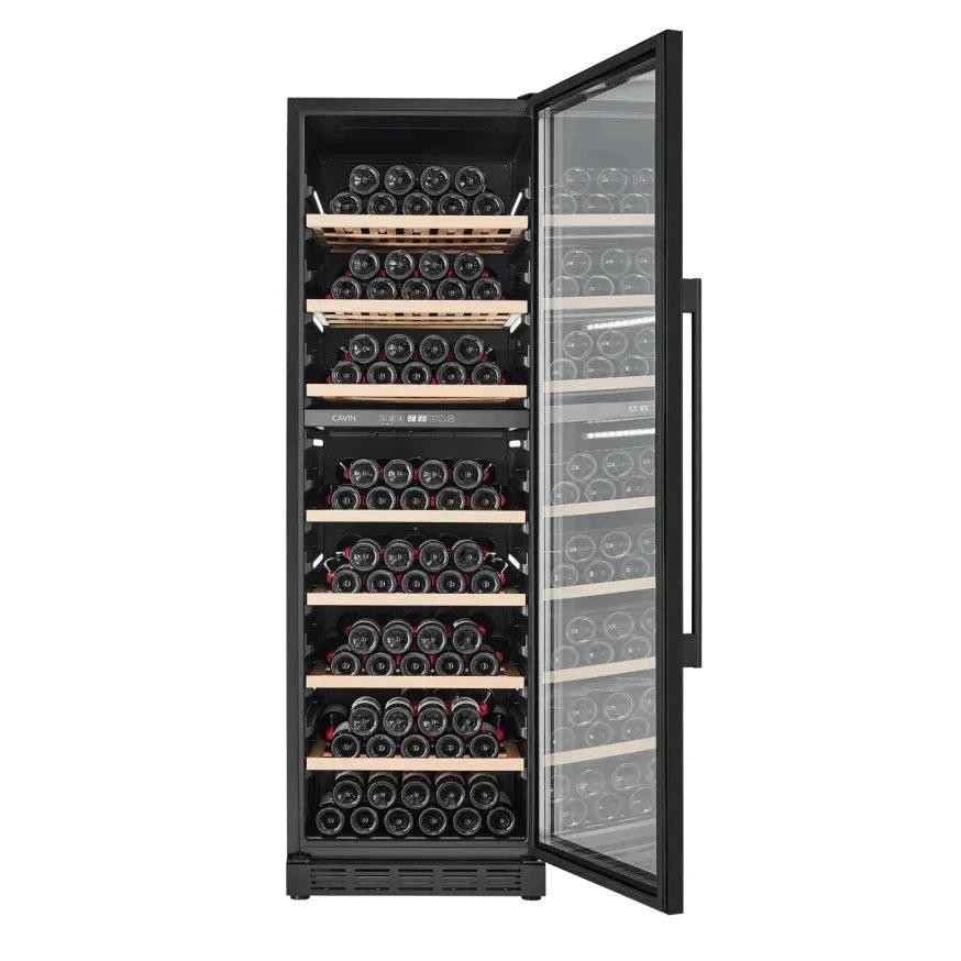 Diagrama de capacidade de Cave de vinho para 151 garrafas Cavin Arctic Collection 151D Fullglass black