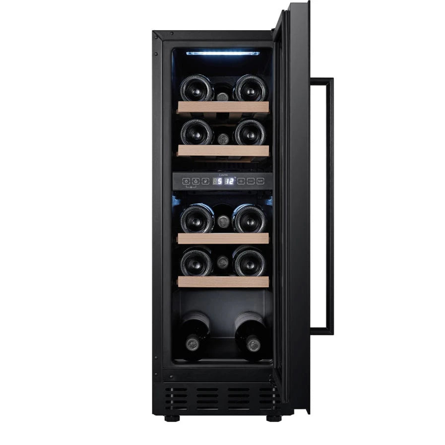 Cave de vinho para 18 garrafas Cavin Arctic Collection 30D de dupla zona Full Glass Black, imagem de produto 2