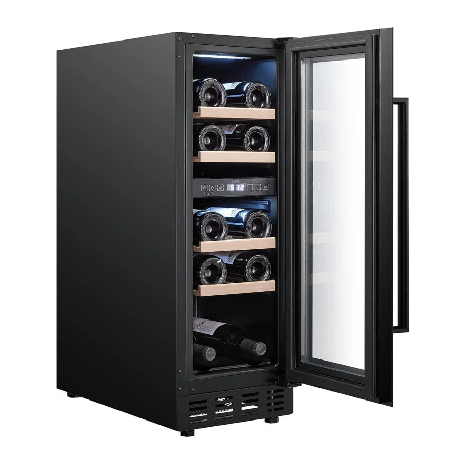 Cave de vinho para 18 garrafas Cavin Arctic Collection 30D de dupla zona Full Glass Black, imagem de produto 3