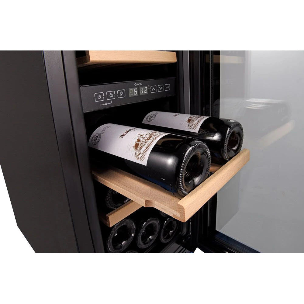 Diagrama de capacidade de Cave de vinho para 18 garrafas Cavin Arctic Collection 30D de dupla zona Full Glass Black