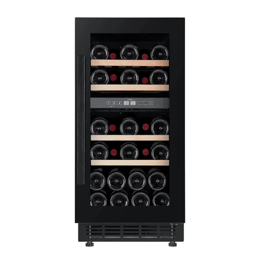 Cave de vinho para 28 garrafas Cavin Arctic Collection 40D Fullglass Black, vista frontal