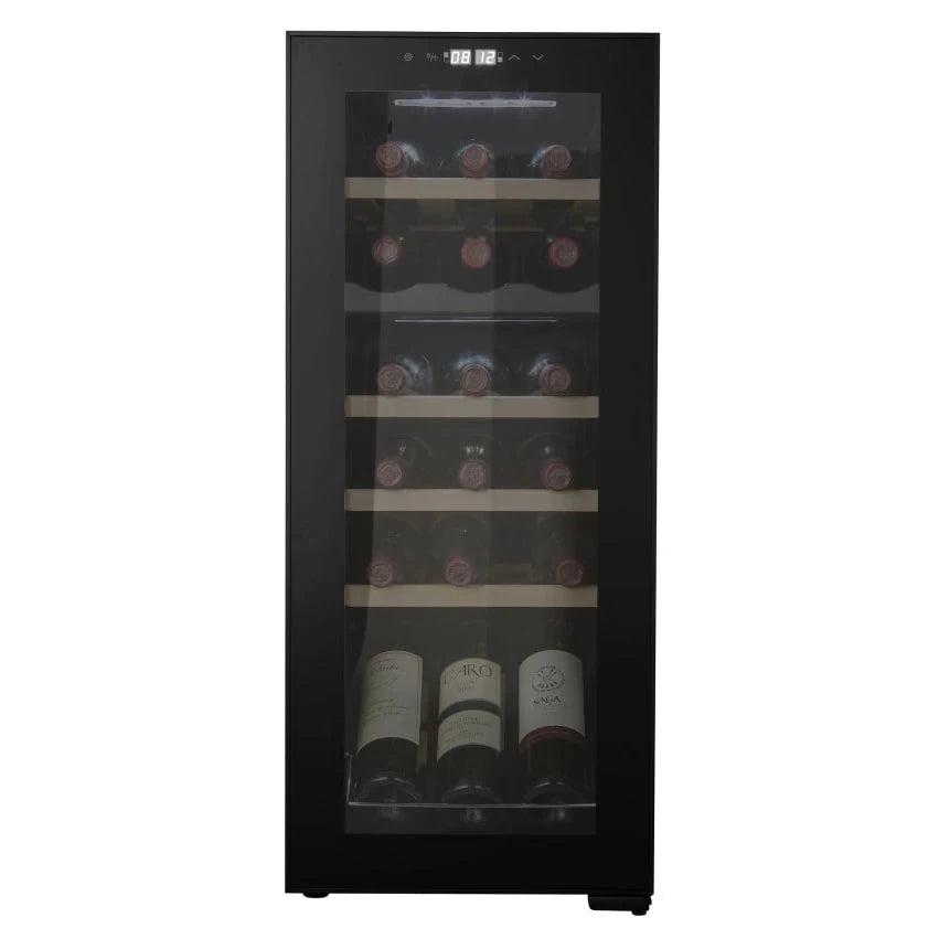 Esquema de instalação e dimensões de Cave de vinho para 18 garrafas Cavin Northern Collection 18 Black