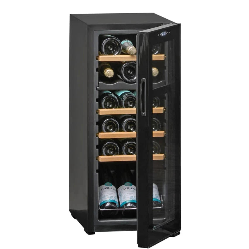 Interior de Cave de vinho para 18 garrafas Cavin Northern Collection 18 Black com prateleiras
