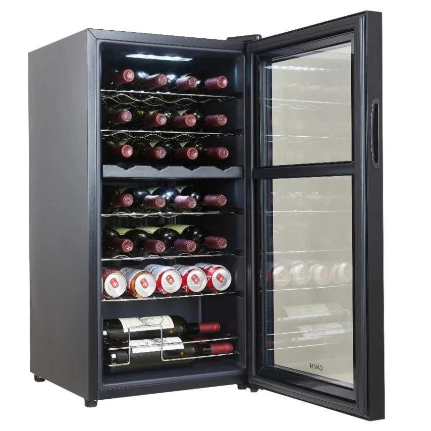Interior de Cave de vinho para 28 garrafas Cavin Northern Collection 28 Black com prateleiras