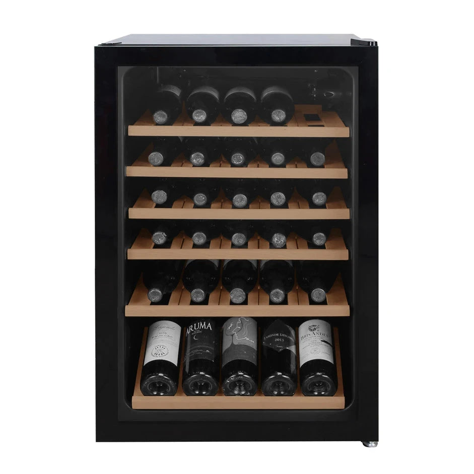 Esquema de instalação e dimensões de Cave de vinho para 45 garrafas Cavin Polar Collection 49 Black
