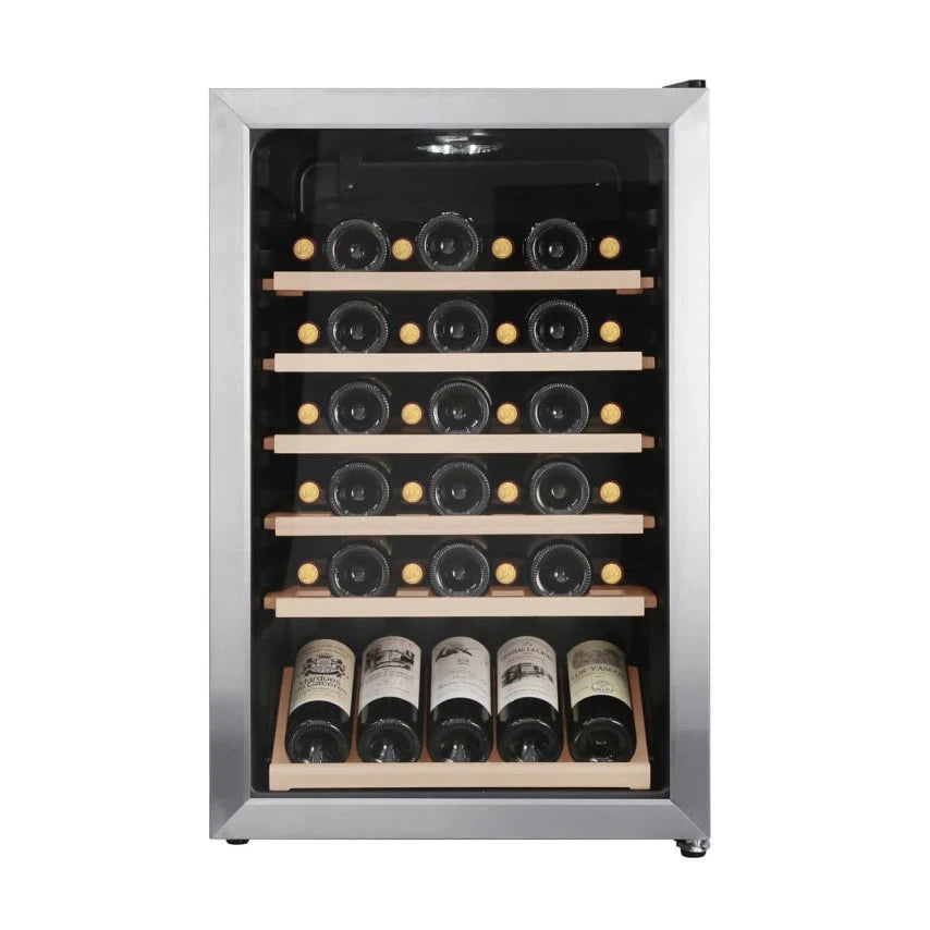 Esquema de instalação e dimensões de Cave de vinho para 45 garrafas Cavin Polar Collection 50 Stainless